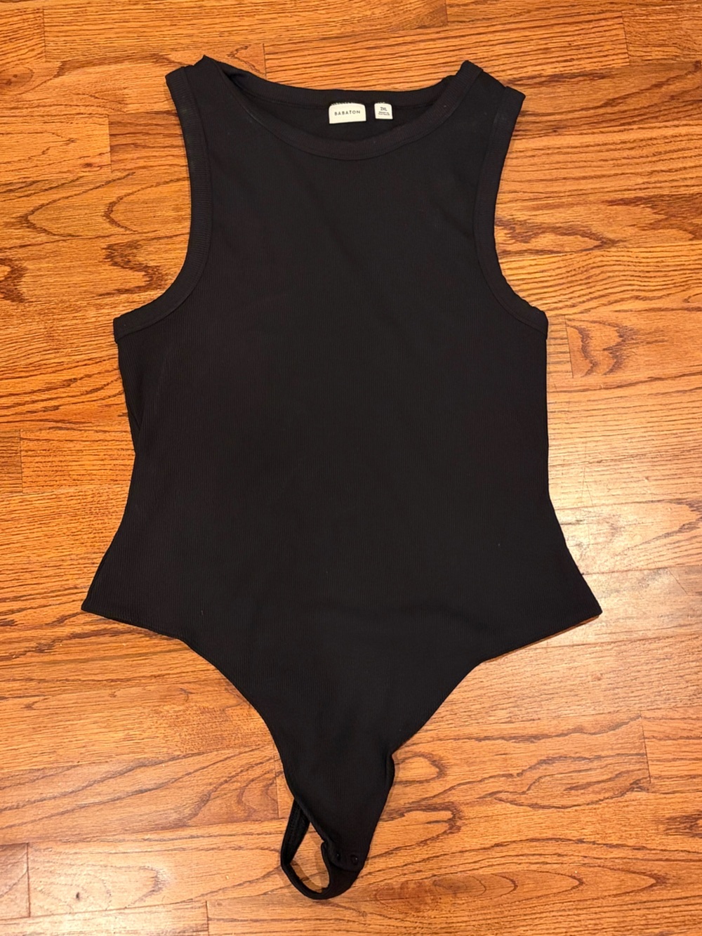 Babaton Black Ribbed Bodysuit -